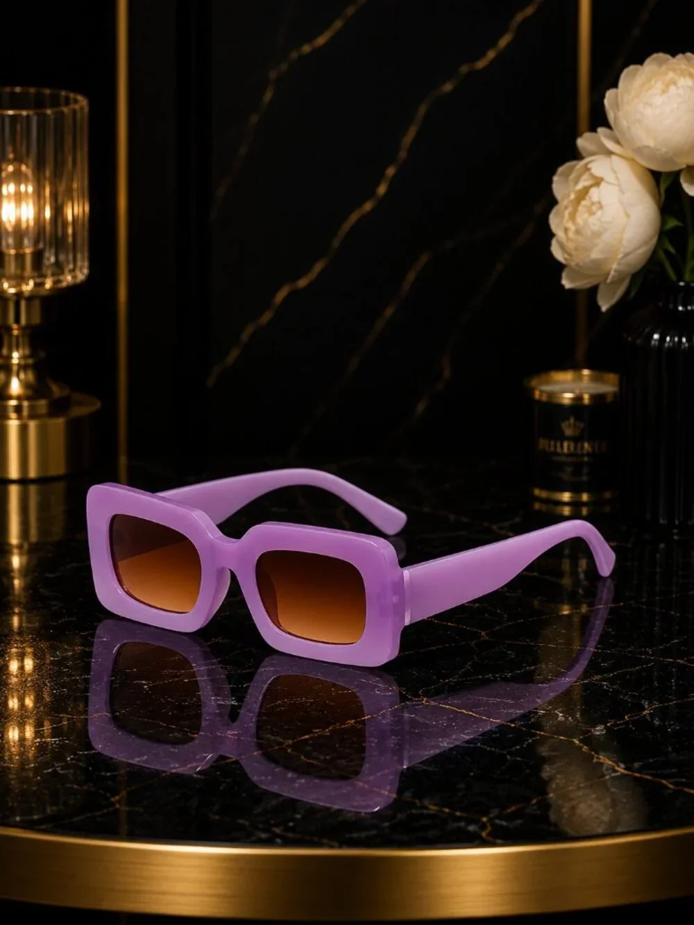 Arriba Unisex Rectangle Sunglasses Chunky Frame UV400
